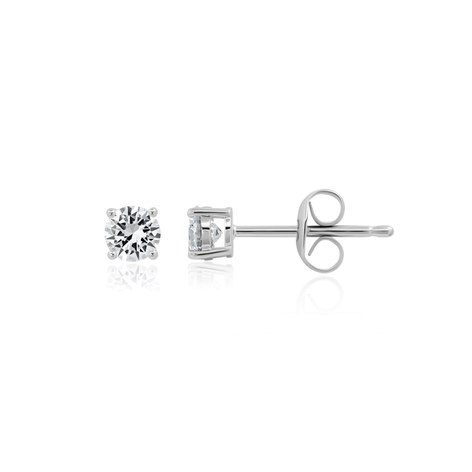 CZ stud earrings on a white background. Available at Be Charmed