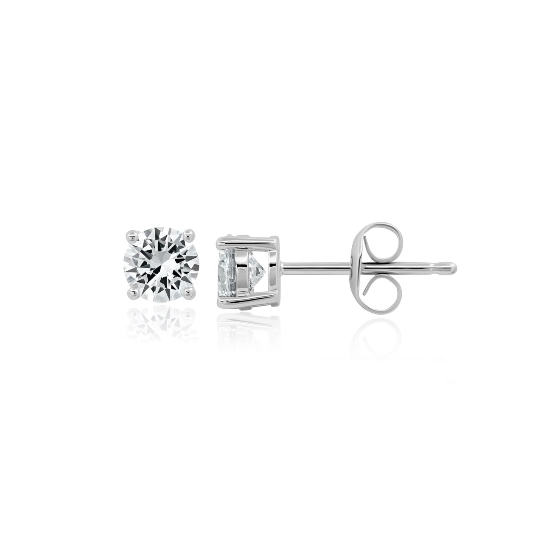 Two CZ stud earrings on a white background. Available at Be Charmed