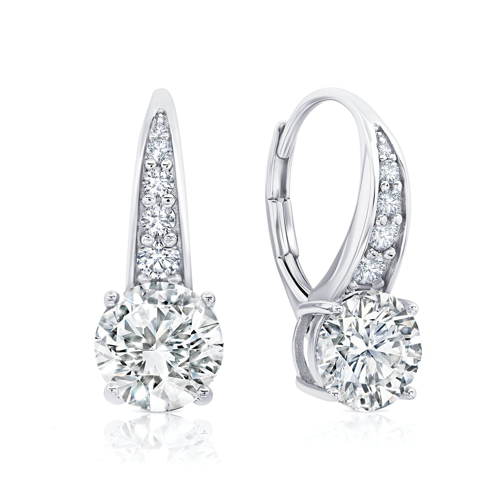 CZ earrings on a white background. Available at Be Charmed