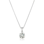 Platinim necklace with a CZ pendant on a white background. Available at Be Charmed