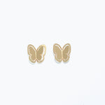 Cuties gold-tone cutout butterfly stud earrings with delicate openwork design, hypoallergenic and lightweight. Available at Be Charmed