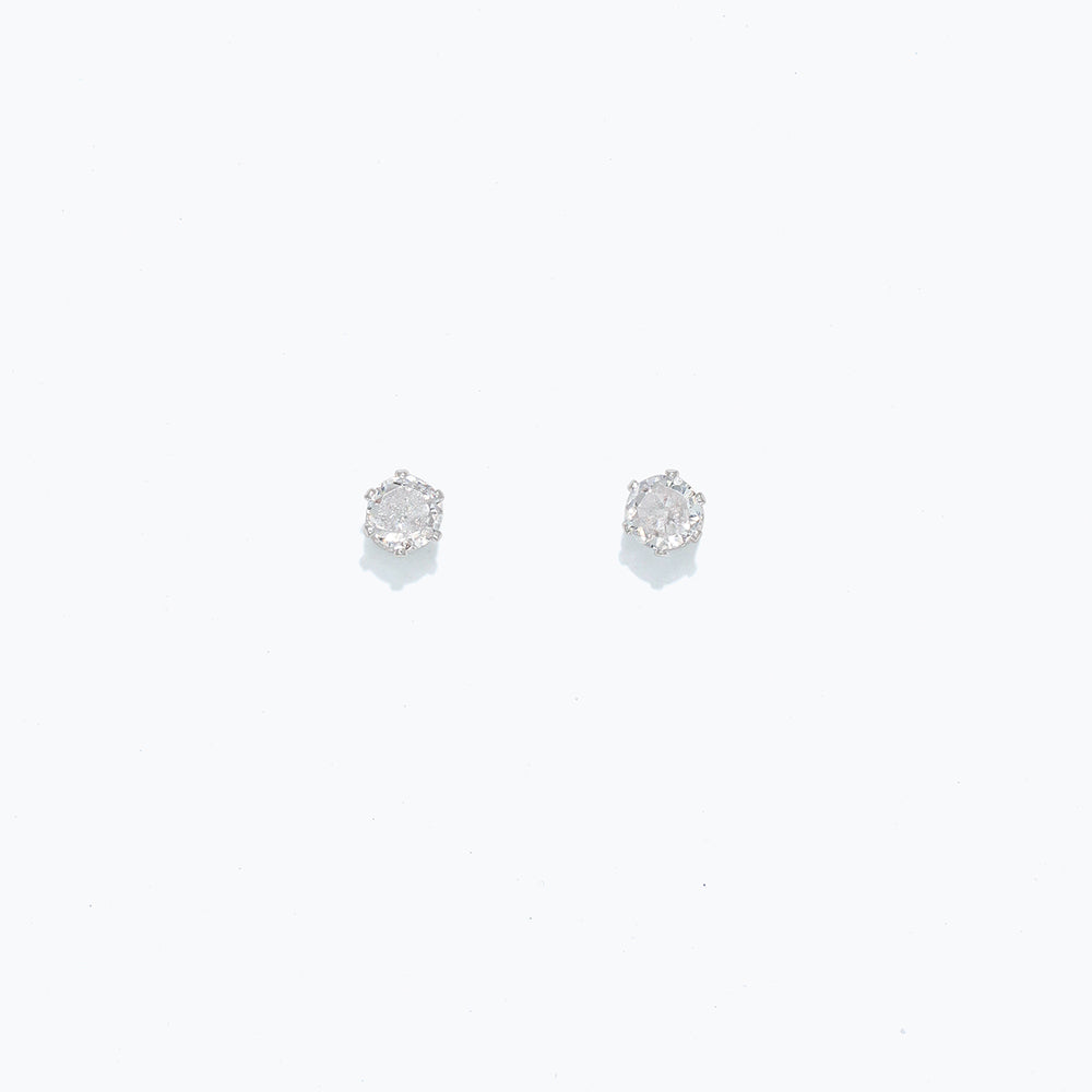 Silver Cuties hypoallergenic CZ stud earrings with sparkling cubic zirconia on surgical steel posts—Available at Be Charmed