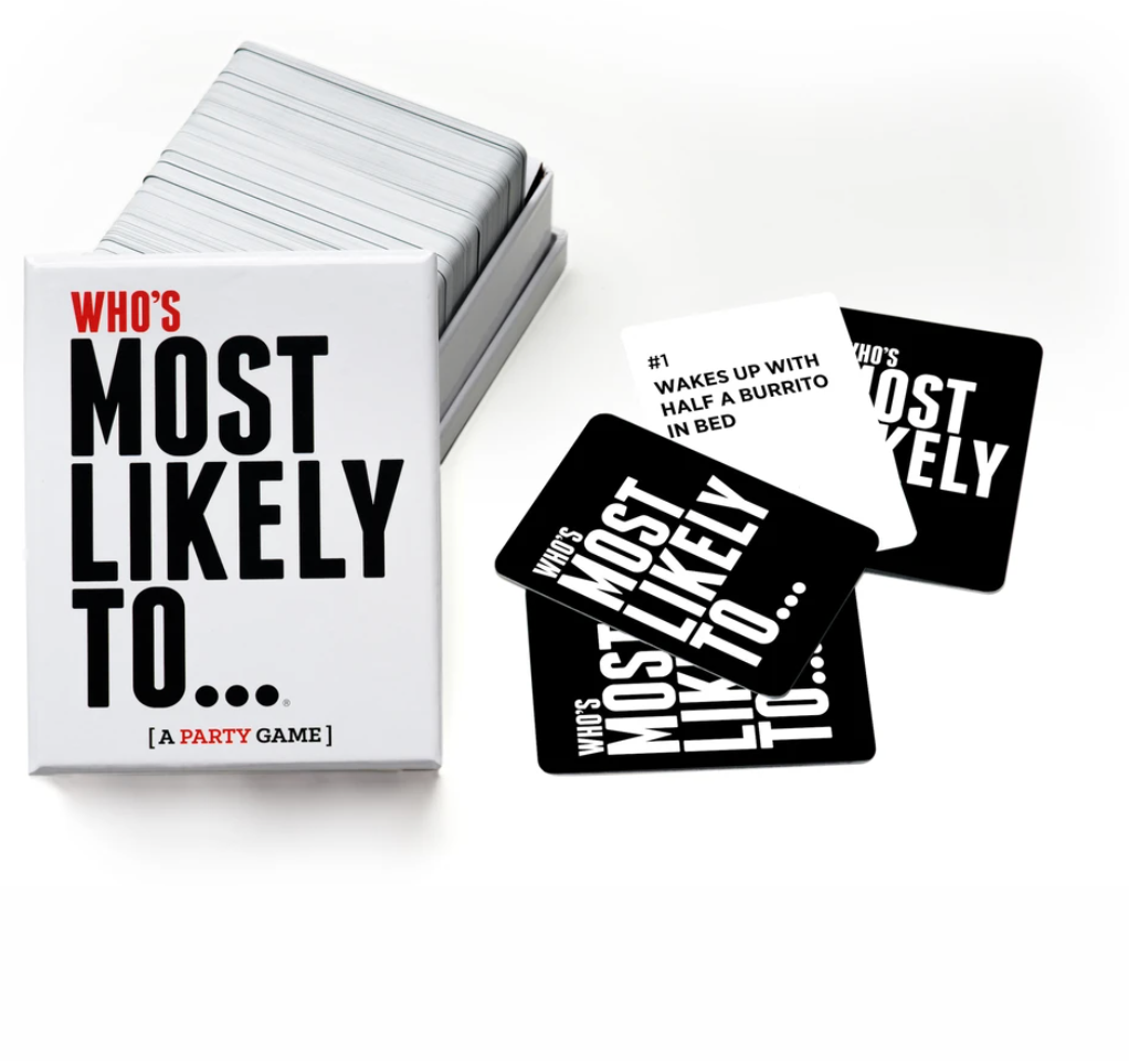 DSS Games Who’s Most Likely To – funny party card game for friends, perfect for group game night or gifts. Available at Be Charmed
