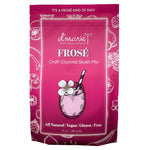 D'Marie Frosé Slush Mix pouch featuring fruity pink design—craft cocktail mix to combine with rosé wine and freeze. Light, refreshing, and easy. Available at Be Charmed