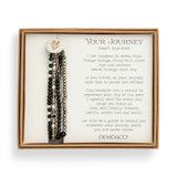 Demdaco Black Beaded Love Bracelet with heart charm and layered strands in box, available at Be Charmed.