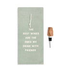 Demdaco Friends Wine Bottle Bag & Stopper Set – elegant wine bag with matching stopper, perfect gift for friends. Available at Be Charmed