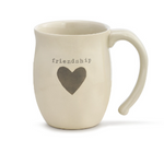 16 oz Demdaco Friendship Heart Mug in cream stoneware, microwave and dishwasher safe, available at Be Charmed.