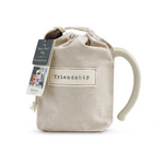 16 oz Demdaco Friendship Heart Mug in cream stoneware in fabric pouch, microwave and dishwasher safe, available at Be Charmed.