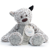 Demdaco Giving Bear plush toy in soft brown fur with stitched message tag, available at Be Charmed.