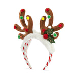 Demdaco Headband Lit Reindeer AntlersDemdaco Lit Reindeer Antlers headband with plush polyester antlers and colorful LED lights on plastic base—Available at Be Charmed.