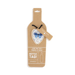 On Display Card of Demdaco Peace Love Joy heart bottle tag decorative stopper, resin festive design—Available at Be Charmed