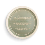  Demdaco Love & Share 10″ stoneware giving plate with cream glaze and heartwarming poem in center—available at Be Charmed.