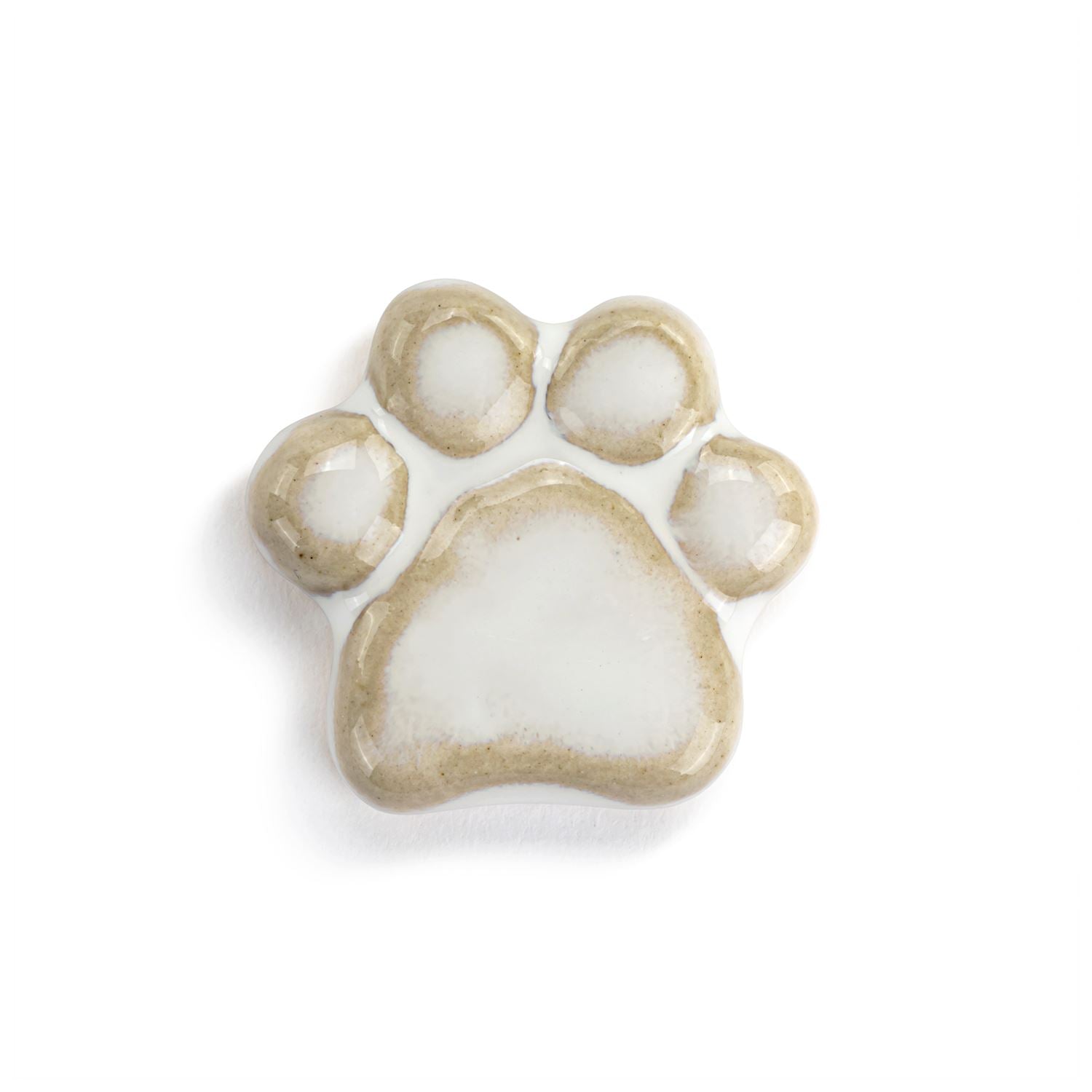 Decorative ceramic paw print on a white background.  Available at Be Charmed