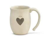 Demdaco Mom Heart Mug in cream stoneware with a heart design, available at Be Charmed.