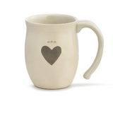 Demdaco Mom Heart Mug in cream stoneware with a heart design, available at Be Charmed.