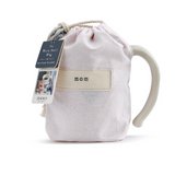 Demdaco Mom Heart Mug in cream stoneware with a heart design in pink fabric pouch, available at Be Charmed.