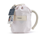16 oz Demdaco Nana Heart Mug in cream stoneware in pink fabric pouch, microwave and dishwasher safe, available at Be Charmed.