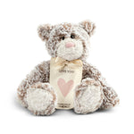 Demdaco Mini Giving Bear Pink Heart, 8.5″ plush in soft brown with pink heart and “Love you!” tag—Available at Be Charmed.