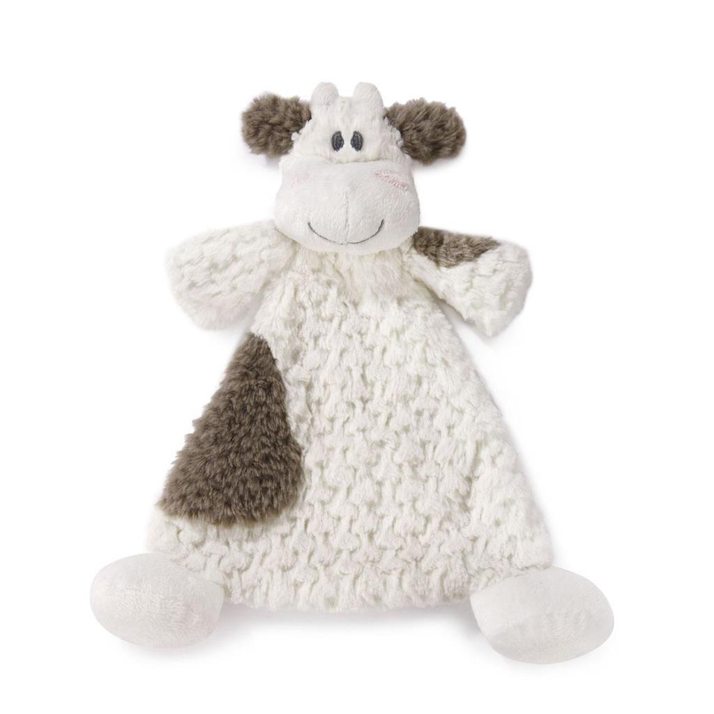 Plush toy with a white face, brown ears and body on a white background.  Available at Be Charmed