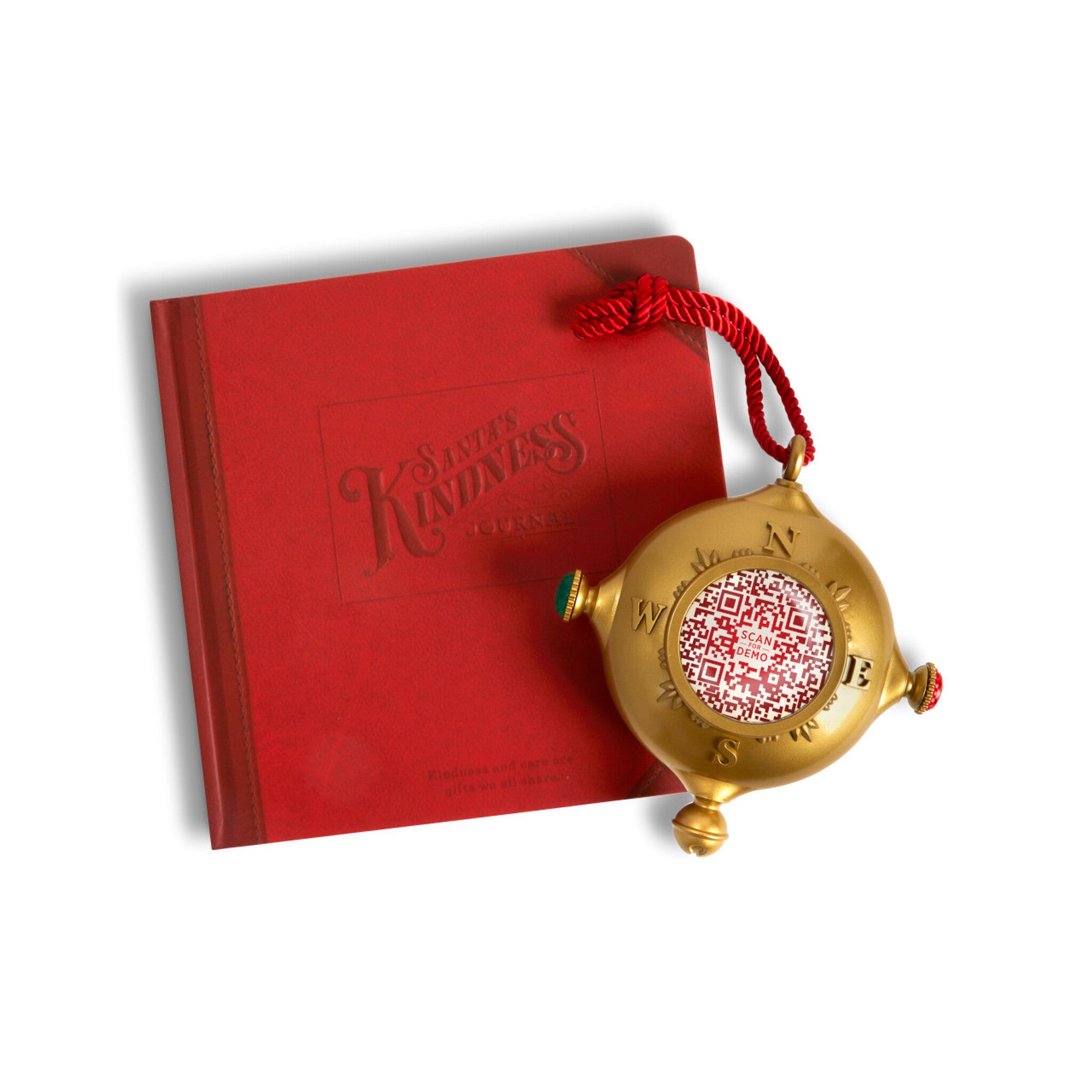 Demdaco Santa’s Kindness Ornament & Journal set featuring a charming Santa ornament and guided journal to inspire daily holiday kindness. Available at Be Charmed