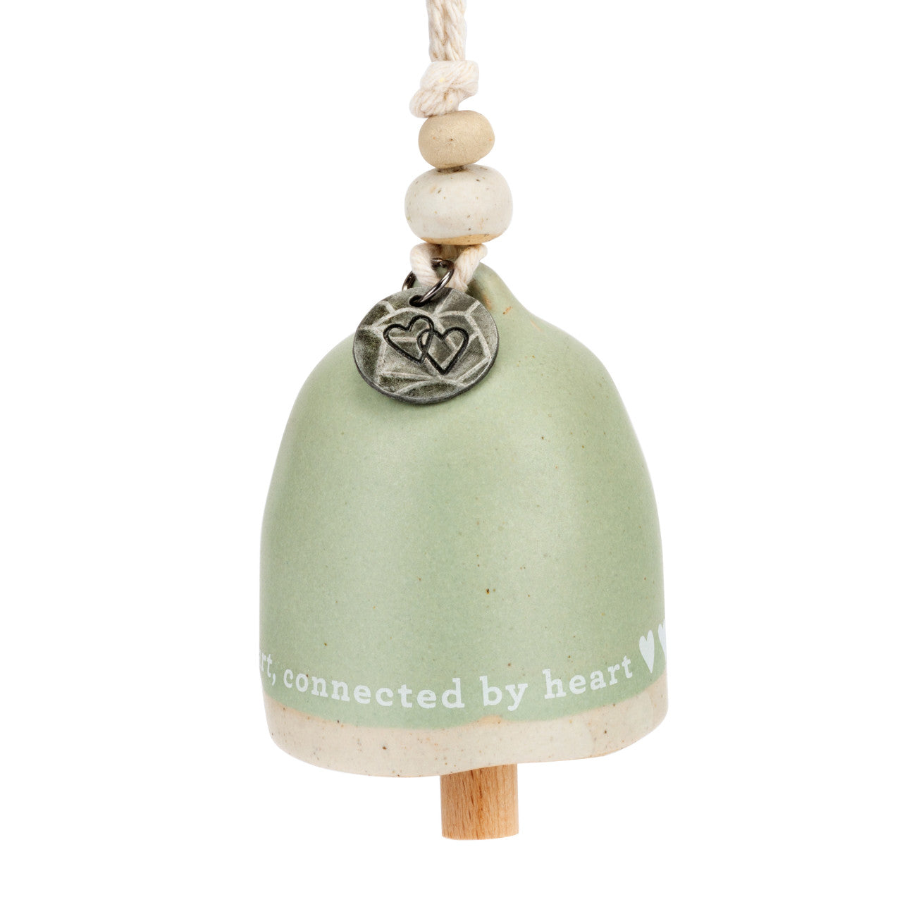 Ceramic Demdaco Sister Mini Inspired Bell (~2″×2.5″) with hanging cord and wood bead—uplifting decor with inspirational message. Available at Be Charmed.