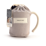 16 oz Demdaco Teacher Heart Mug in cream stoneware in fabric pouch, microwave and dishwasher safe, available at Be Charmed.