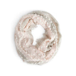 Demdaco Textured Blush Infinity Scarf in soft knit fabric, cozy and stylish, available at Be Charmed.