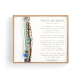 Demdaco Turquoise Beaded Love Bracelet with seven strands and heart pendant in box, available at Be Charmed.