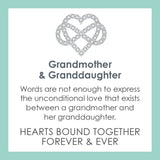 Description card for Lola grandmother and granddaughter silver pendant symbolizing love, family, and connection by Be Charmed. Available at Be Charmed