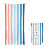 Dock & Bay Extra Large Quick Dry Towel in Sand to Sea - Oversized beach towel in vibrant stripes, featuring quick-drying fabric, available at Be Charmed.