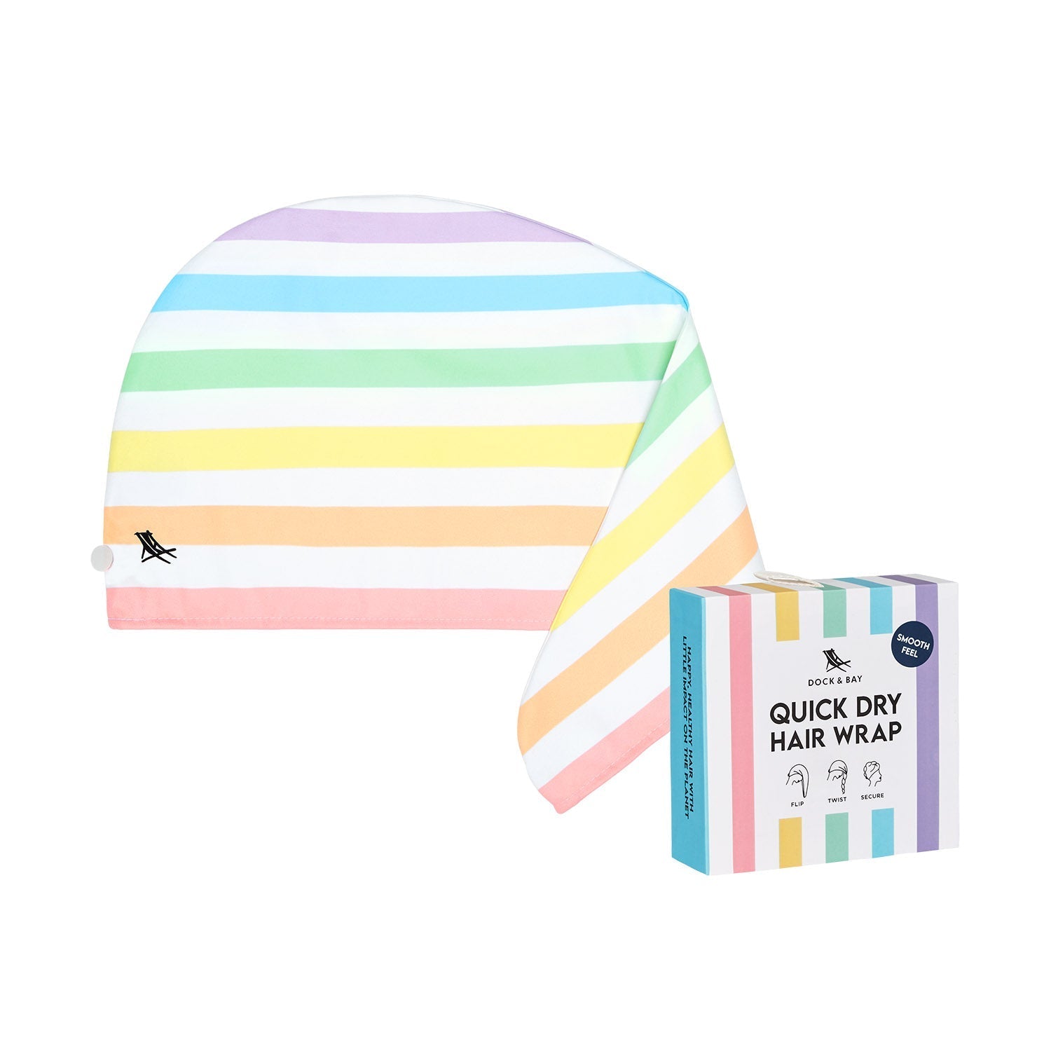 Dock & Bay Unicorn Waves Hair Wrap – Quick-dry, lightweight towel in various colors, designed for efficient hair drying, available at Be Charmed.