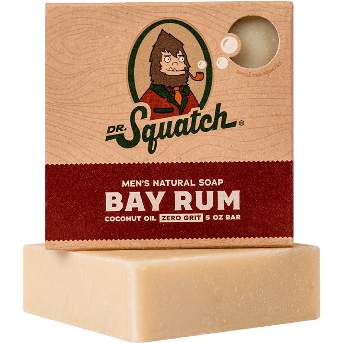 Dr. Squatch Bay Rum Bar Soap – warm, spicy natural soap with clove and citrus for bold, masculine freshness. Available at Be Charmed.
