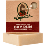 Dr. Squatch Bay Rum Bar Soap – warm, spicy natural soap with clove and citrus for bold, masculine freshness. Available at Be Charmed.
