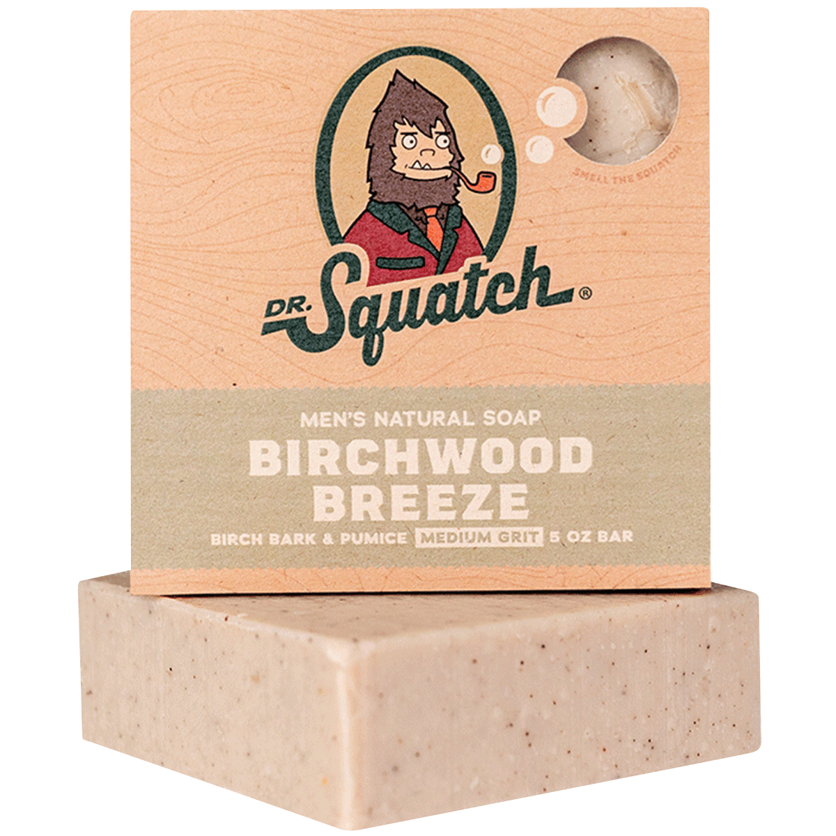 Dr. Squatch Birchwood Breeze Bar Soap – refreshing, masculine scent with natural ingredients for a clean feel. Available at Be Charmed.