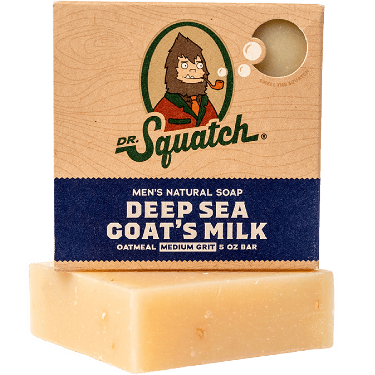 Dr. Squatch Deep Sea Goat’s Milk bar soap — natural, exfoliating, moisturizing — available at Be Charmed