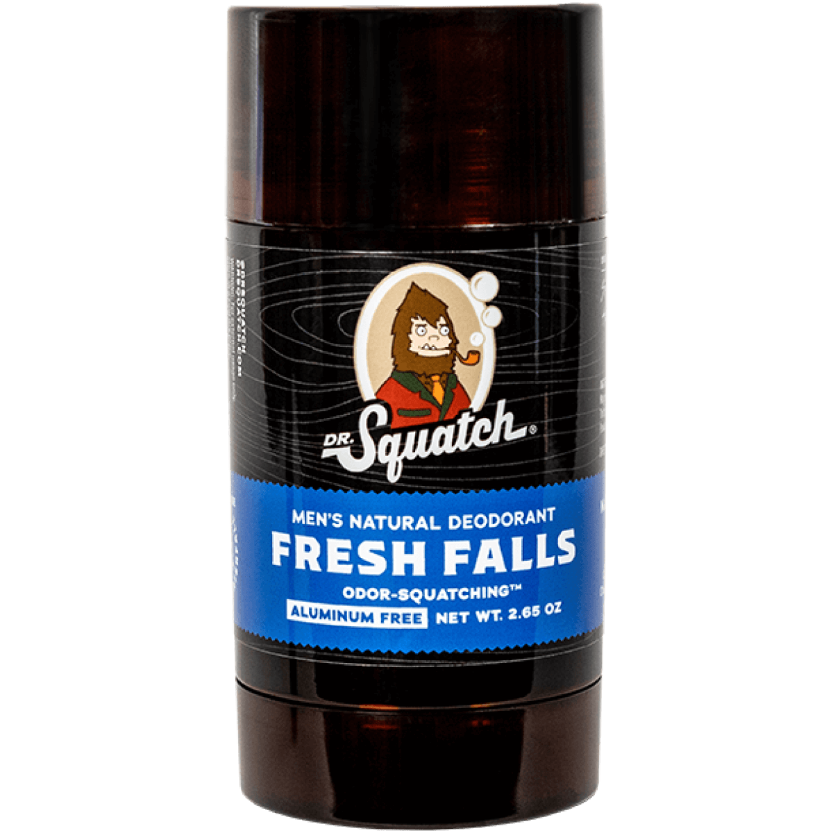 Dr. Squatch Fresh Falls deodorant stick — natural odor‑squatching formula with charcoal & citrus‑forest scent, available at Be Charmed