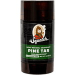 Dr. Squatch Pine Tar deodorant stick with woodsy pine scent, charcoal & arrowroot odor protection. Available at Be Charmed.