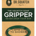 Dr. Squatch Soap Gripper. Ergonomic shower accessory that improves grip and extends bar life. Available at Be Charmed.