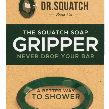 Dr. Squatch Soap Gripper. Ergonomic shower accessory that improves grip and extends bar life. Available at Be Charmed.