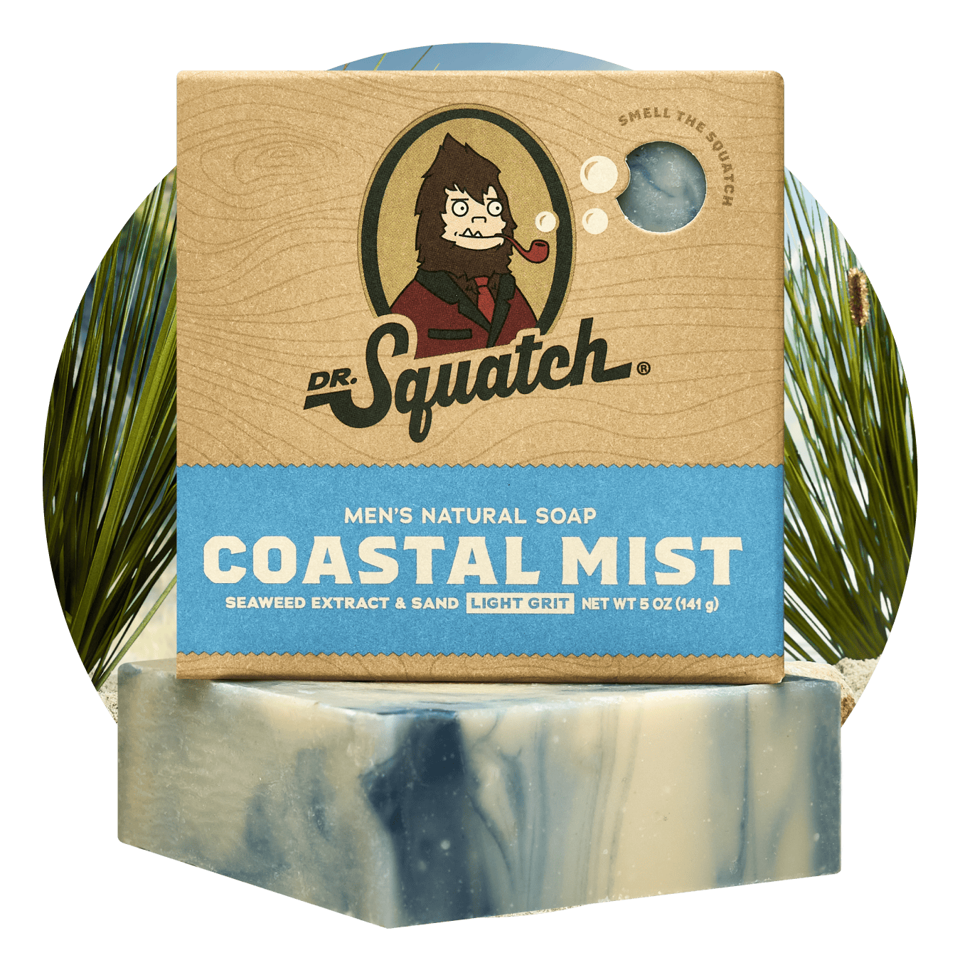 Dr. Squatch Bar Soap Coastal Mist. Natural men’s soap with fresh ocean breeze scent. Available at Be Charmed.