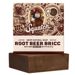 Dr. Squatch Bar Soap Root Beer Bricc. Natural men’s soap with sweet, nostalgic root beer scent. Available at Be Charmed.