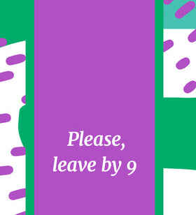 Drinks On Me ‘Leave by 9’ dish towel – 100% cotton, humorous kitchen accessory, available at Be Charmed