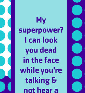 Drinks On Me ‘Superpower’ dish towel – 100% cotton, humorous kitchen accessory, available at Be Charmed