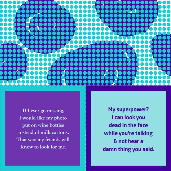 Drinks On Me ‘Milk Carton’ cocktail napkins – 5x5, 3‑ply, double-sided humor, available at Be Charmed