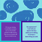 Drinks On Me Milk Carton/Superpower cocktail napkins – 5x5 double-sided witty party napkins, available at Be Charmed