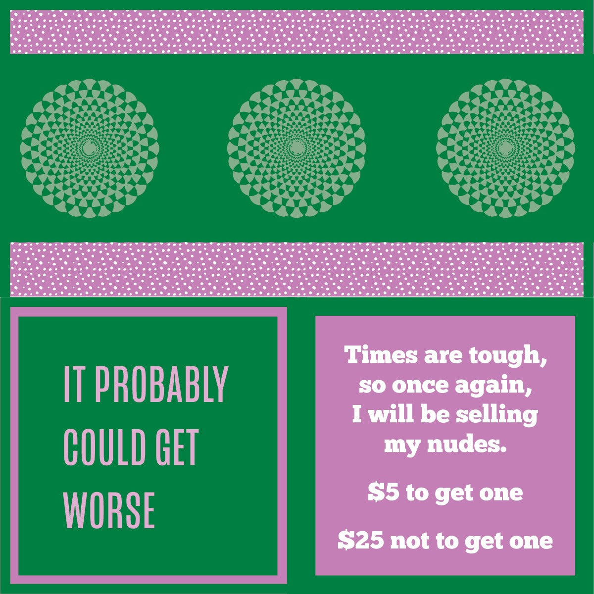 Drinks On Me ‘Sell Nudes’ cocktail napkins – 5x5, 3‑ply, double-sided humor, available at Be Charmed