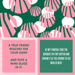 Drinks on Me True Friend cocktail napkins, perfect for gifting, parties, and celebrating friendship. Available at Be Charmed