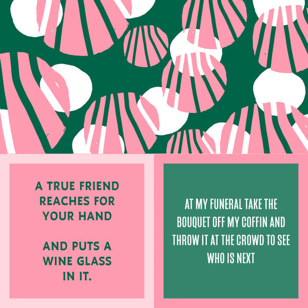 Drinks on Me True Friend cocktail napkins, perfect for gifting, parties, and celebrating friendship. Available at Be Charmed