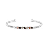 Silver bracelet with small beads on a white background. Available at Be Charmed