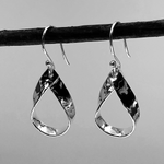 East Wind Silver Small Silver Hammered Fold Earrings – handcrafted sterling design with coastal elegance. Available at Be Charmed.